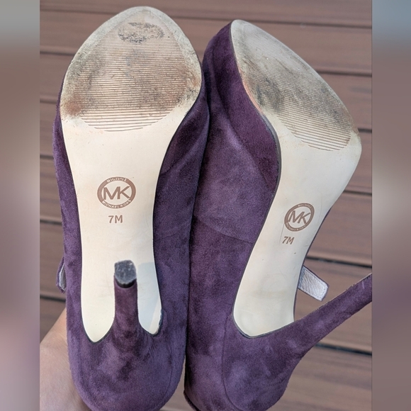 Michael Kors Purple 💜 Suede Mary Jane Platform Heels Size 7 - Picture 4 of 8